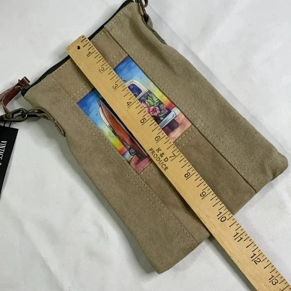 NWT VW Themed Summer Lovin Recycled Military Tent Tote Crossbody - Picture 11 of 11